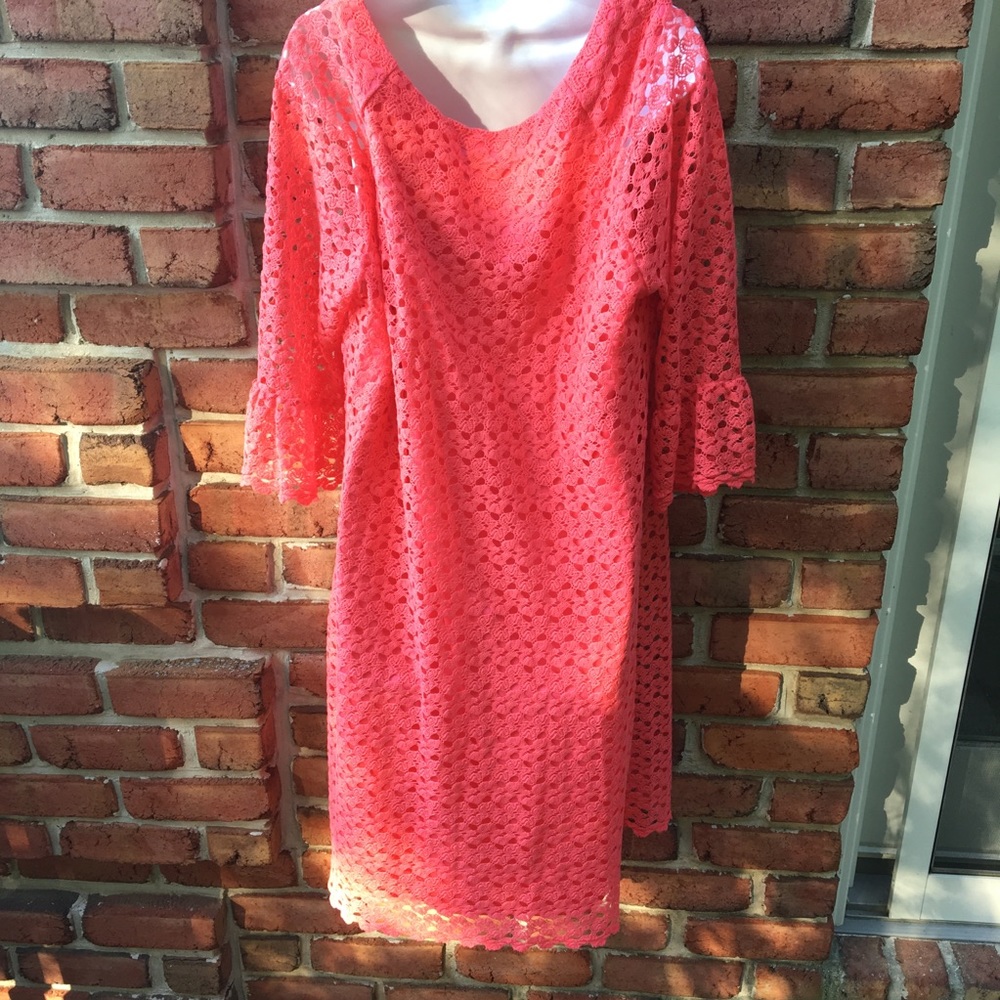 NWT Rabbit Rabbit Rabbit Coral LACE Dress 16W - Picture 8 of 8